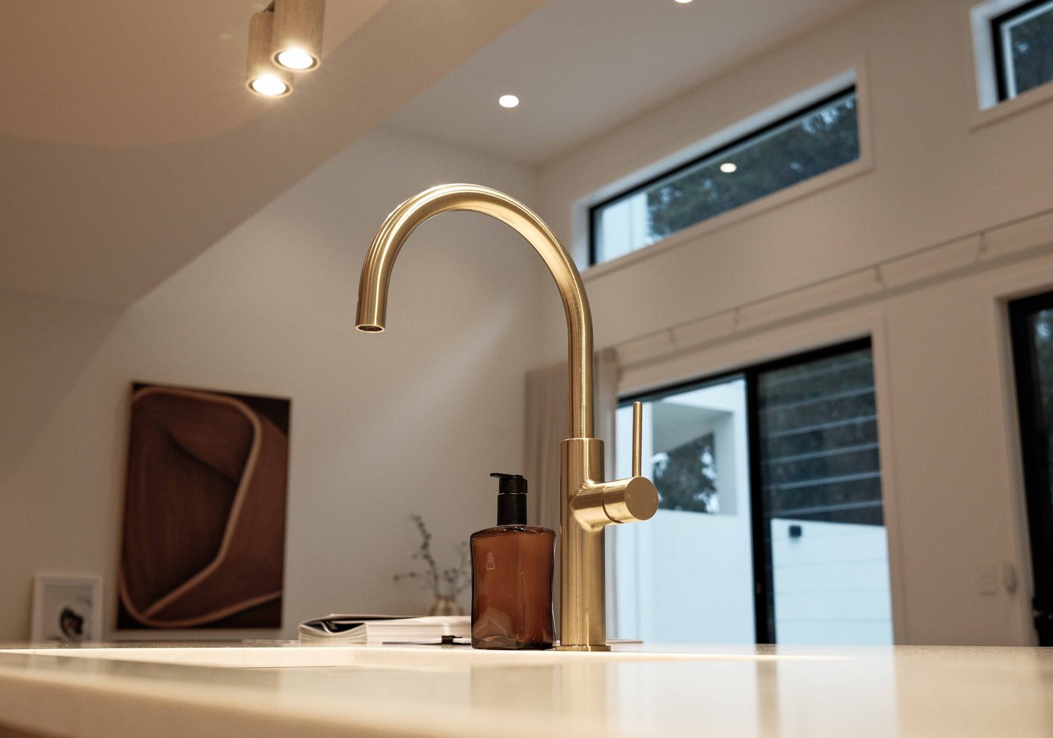 Kitchen tap and sink detail